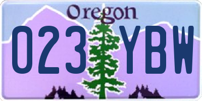 OR license plate 023YBW