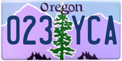 OR license plate 023YCA