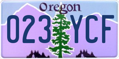 OR license plate 023YCF