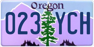 OR license plate 023YCH