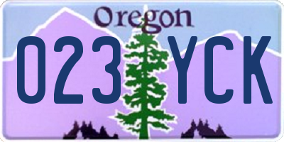 OR license plate 023YCK