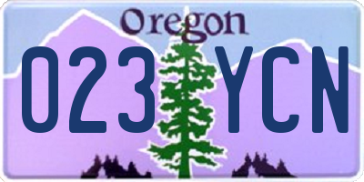 OR license plate 023YCN