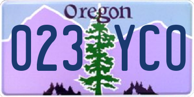 OR license plate 023YCO