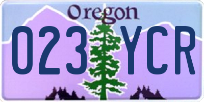 OR license plate 023YCR