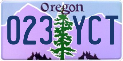OR license plate 023YCT