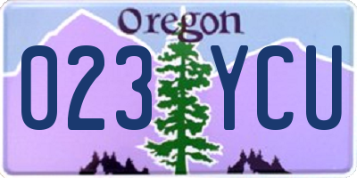 OR license plate 023YCU