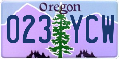 OR license plate 023YCW