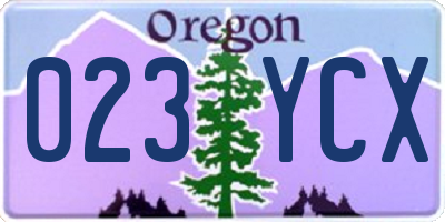 OR license plate 023YCX
