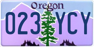 OR license plate 023YCY