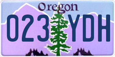 OR license plate 023YDH