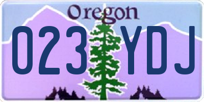 OR license plate 023YDJ
