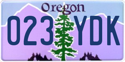 OR license plate 023YDK