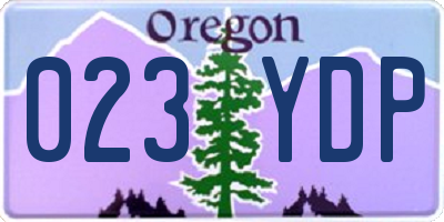 OR license plate 023YDP