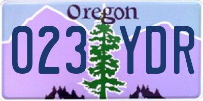 OR license plate 023YDR