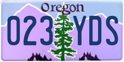 OR license plate 023YDS