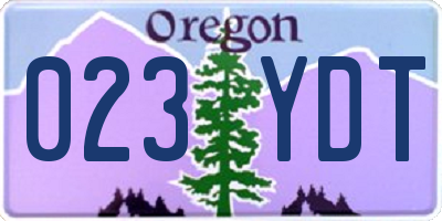 OR license plate 023YDT