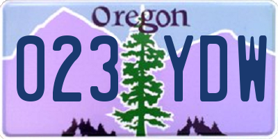 OR license plate 023YDW