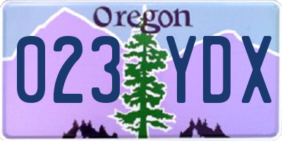 OR license plate 023YDX