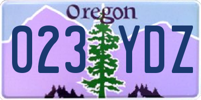 OR license plate 023YDZ