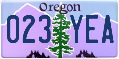 OR license plate 023YEA