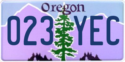 OR license plate 023YEC