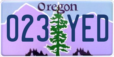 OR license plate 023YED