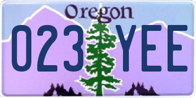 OR license plate 023YEE