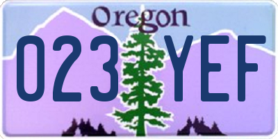 OR license plate 023YEF
