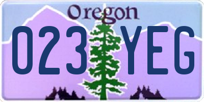 OR license plate 023YEG