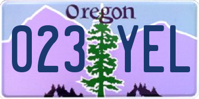 OR license plate 023YEL