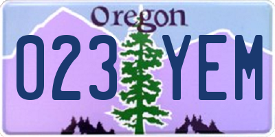 OR license plate 023YEM