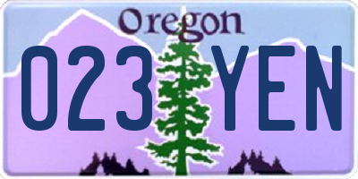 OR license plate 023YEN