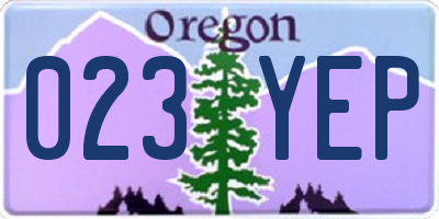 OR license plate 023YEP
