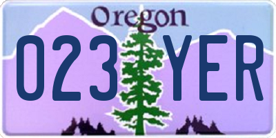 OR license plate 023YER