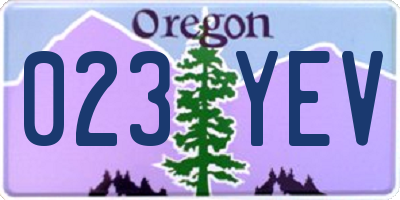OR license plate 023YEV
