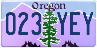 OR license plate 023YEY