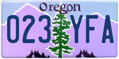 OR license plate 023YFA