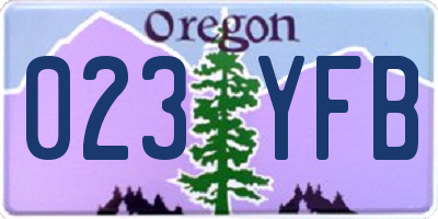 OR license plate 023YFB