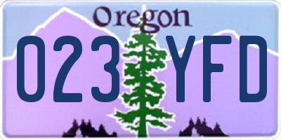 OR license plate 023YFD
