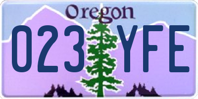 OR license plate 023YFE