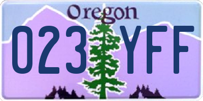 OR license plate 023YFF