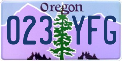 OR license plate 023YFG