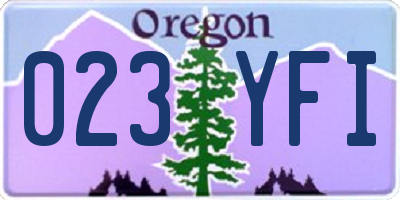 OR license plate 023YFI