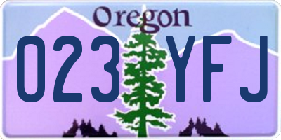 OR license plate 023YFJ