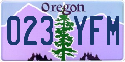 OR license plate 023YFM