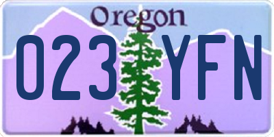 OR license plate 023YFN