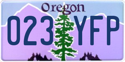 OR license plate 023YFP