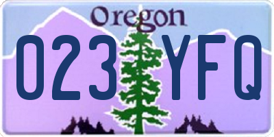 OR license plate 023YFQ