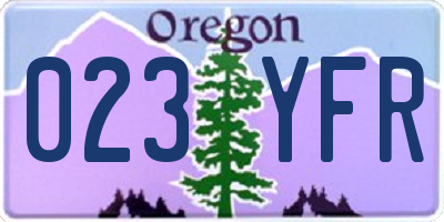 OR license plate 023YFR