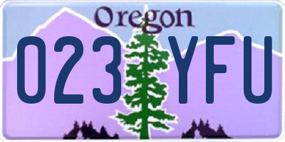 OR license plate 023YFU